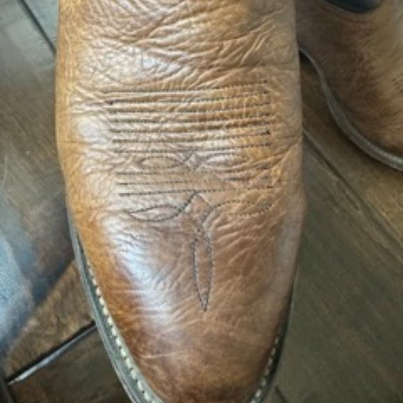 Vintage Tony Lama Boot Pecan Taurus Shoulder Boots size 9 - Picture 9 of 10